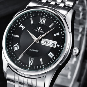 Swiss fully automatic non mechanical genuine watch mens Korean version fashionable simple thin student steel luminous waterproof quartz