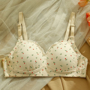 โอเคบราเด็กผู้หญิงลายดอกไม้น่ารักหวานๆมัธยมต้นขนาดเล็กสำหรับนักเรียนดันหน้าอกกางเกงชั้นในไร้รอยต่อห่อหน้าอกบางๆแบบไม่มีสาย
