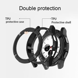 【✅SG SELLER✅】RICHMENT Protective Case for Galaxy Watch4 Classic 40mm Soft TPU Cover Full body Case Watch Case Watch Cover 40mm TPU Case for Samsung Galaxy Watch 4 Classic 46mm 40mm Hollow Watch Shell TPU Protective Case Cover Shell(with FREE SHIPPING)