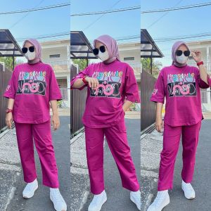 One Set Dm3 Stelan Wanita Muslimah Bahan Combat20s Super Premium