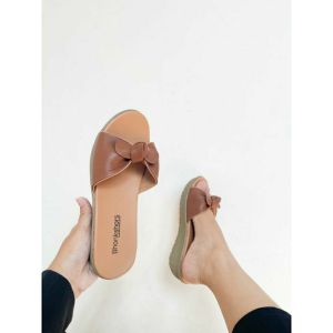 Sandal Wanita Wedges 3cm Pita Kulit Sapi Garut