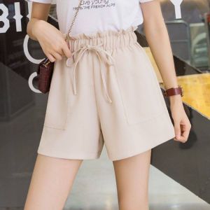 Women Korean Style Short Pants Korean Casual Plain High Waist Pants
