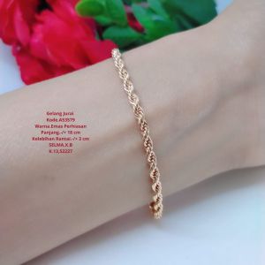 Gelang Jurai Simpel Silver Perhiasan Aksesoris Lapis Emas Terlaris Tidak Mudah Luntur G17-14E