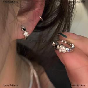 [COD] SweetBabiese Fashion Retro Zircon Pentagram Ear Buckle Earring Trend Simple Star Hoop Earrings For Women Girls Aesthetic Jewelry Gifts