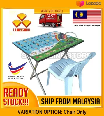 Selling 3v Kids Children Study Writing Table Meja Abc With Chair Full SET / Meja Tulis Kanak Kanak + Gift