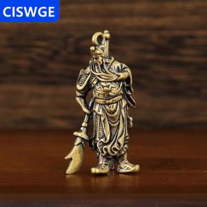 [COD] CISWGE AUTOPARTS Rắn đồng tinh khiết Guan Gong dao thanh kiếm xe Keychain Mặt dây chuyền hành lý túi treo trang sức phụ kiện Brass Móc Chìa Khóa Vòng Quà Tặng