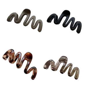 Fashionable Wide Hair Barrettes Unique Brown Clamp Hairpin Hair Clip Stylish Wide Hair Accessory Casual Use