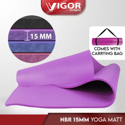 NBR Yoga Mat with Carry Straps (15mm)