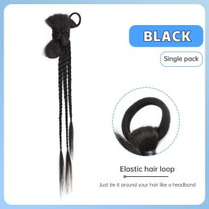 Rambut Palsu Wig Ekor Kuda Pita Kepang  Wig Gaya Pita kepang Hair Clip Pita Kepang