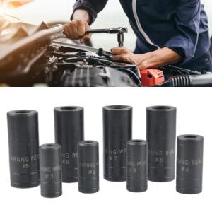 8Pcs/set Extended Socket Hexagonal Impacts Sleeve Set Steel Impacts Socket Set for Car Repair Home Repair Mechanical