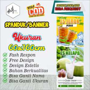 Spanduk Banner Size 60x160cm ES JERUK PERAS Free Custom Design Dan ukuran