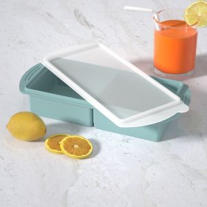 JACIRCLE Silicone Freezer Molds with Lid Extra Large Ice Freezer Trays 2 or 4 Cubes Household Food Freezing Box