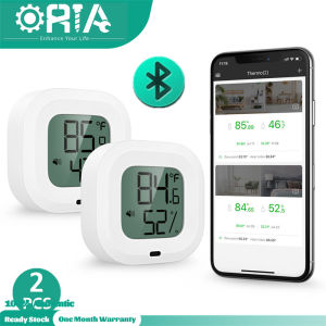 ORIA Digital Hygrometer Thermometer Bluetooth Temperature Humidity Gauge Meter Room Thermometer Monitor ℃/℉ Switch for Home Office Bedroom Kitchen