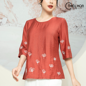 Áo nữ kiểu dáng suông tay lỡ thiết kế thêu hoa rơi sang trọng AN2Y1005 Thời Trang Thiều Hoa