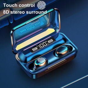 Tai nghe không dây F9 nâng cấp bluetooth 5.1 thiết kế công thái học đeo cực thoải mái chất âm hifi điều khiển cảm ứng chống nước IPx7 tai nghe tws kiêm sạc dự phòng có màn hình LED hiển thị