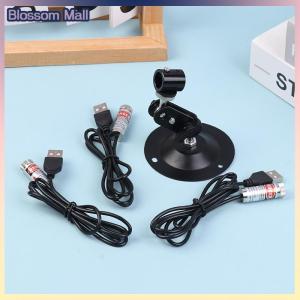 [Blossom] โมดูลเลเซอร์อุตสาหกรรมไดโอดโฟกัสสีแดง12มม. 5mW ปรับโฟกัสได้หัวทองแดงพร้อมสาย USB 650nm จุดกากบาท