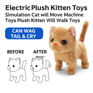 Simulation Electric Plush Kitten Electronic Interactive Stuffed Toy Gift For Kids Boys Girls