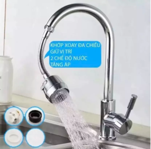 (FREESHIP TOÀN QUỐC) Đầu Vòi xịt tăng áp mini Rửa Chén Xoay 360 độ Đầu Vòi Phun Nước Áp Lực Cao Đầu Vòi Rửa Chén Tăng áp Inox Không Gỉ.