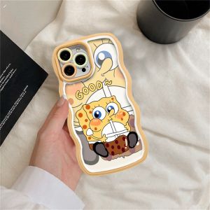 (Lokal Ready) Xinyu Casing hp OPPO A17 A17k OPPO A16 A16K A16e A16s A54s A57 4G A77s A15 A15S A12 A5S A54 A7 A95 A3S A11k A53 A33 A31 2020 A52 A92 F9 A76 A9 2020 Kartun Manis SpongeBob Patrick Star Minum Teh Bubble Pinggir Gelombang Softcase