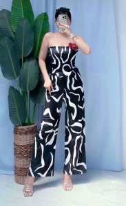 LUNNA JUMPSUIT KNITTED SMOCKING CASUAL OUTFIT FIT SMALL TO XL
