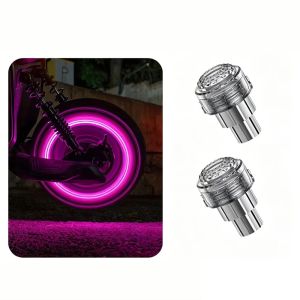K0Y9VB4G 2Pcs Waterproof Tire Valve Caps Light Single/Seven Colors Motion Sensor LED Neon Flash Lamp Universal Energy-saving Rim Strobe Warning Lamp Car Accessories