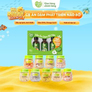 Combo Ăn Dặm Mămmy cho bé 6 tháng gồm 9 loại hạt mix sẵn và set 3 dầu 30ml bổ sung dinh dưỡng giúp phát triển não bộ