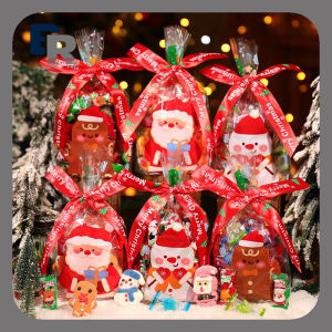 Festive Christmas Candy Gift Box - Marshmallow & Chocolate Bean Treats with Santa Snowman Tree & Gingerbread Designs Perfect Party Favor