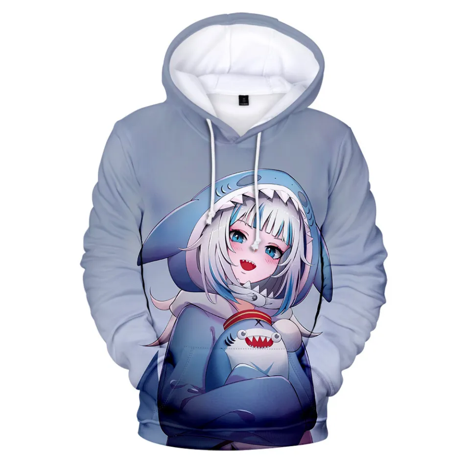 Hololive English VTuber Gawr Gura Hoodie 3D Fashion Fall Winer