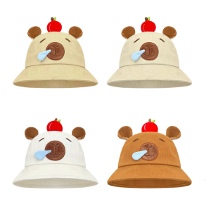 Capybara thêu Mũ đôi phong cách đường phố Mũ versatiles Mũ di động tham gia vào hoạt động giải trí