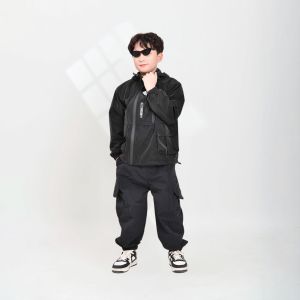 Bộ Thu Đông Bé Trai 2-9 Tuổi (8-38Kg) BL HALO Set Đồ Áo Khoác Gió Quần Gió Bé Trai Phong Cách Cá Tính Giữ Ấm QDG26AKG12