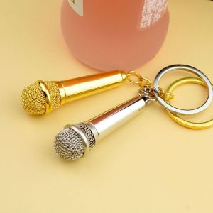 XUNXUAN Fashion Microphone Key Ring Personalized Creative Pendent Key Chain Mini Hip-hop Car Key Holder Women Men