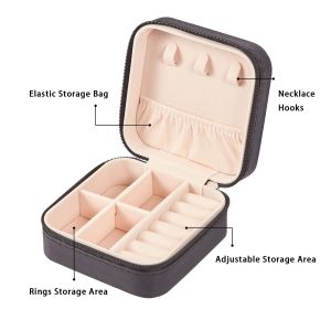 [BAZZAR] Jewellery Box Travel Organizer Mini PU Leather Storage for Rings Earrings Necklace Jewelry Box