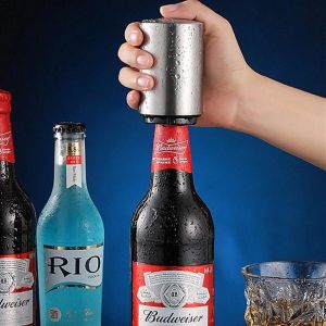Automatic Beer Bottle Opener Magnet Stainless Steel Push Down Opener Creative Softdrinks Soda Lid Opener
