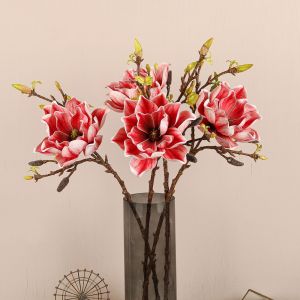 GIGBM EVA Artificial Magnolia Branch Handmade Real Touch Simulation Big Magnolia DIY Vase Decor Floral Art Artificial Orchid Flowers Home Office Decor