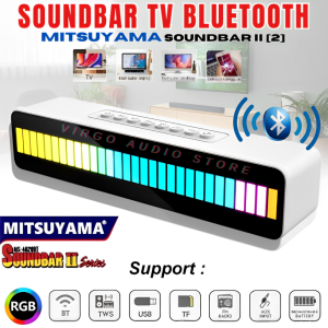 Soundbar 2 Speaker Bluetooth Mitsuyama Speaker Radio Led Ms-4020bt Soundbar Ii Series | Speaker Bluetooth Soundbar 2 Speaker Wireless Rgb Laptop Computer Gaming Music Box Full Bass Portable Audio Subwoofer Radio Fm/Tf Card/Sd Card/Usb/Aux/Tws
