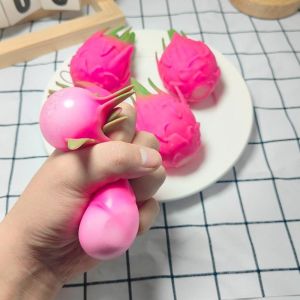 NUBE Slow Rising Dragon Fruit Toy Stress Relief Soft Squeeze Decompression Dough Gift Hand Relaxation Dragon Fruit Pinch Le For Stress Anxiety Relief