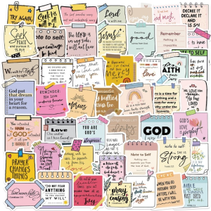 50Pcs Christian Inspirational Stickers Bible Verse Quotes Journaling Stickers For Bottles & Crafts