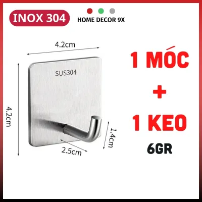 Móc Treo Dán Tường Inox Siêu Chắc Chắn Treo Đồ Đa Năng Cao Cấp Tặng Kèm Keo Dán