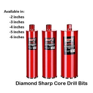 Buildmate MPT 2" -6" inch Diamond Sharp Core Drill Bits MJ15002 for sharp aggressive cutting and extended lifespan ACC
