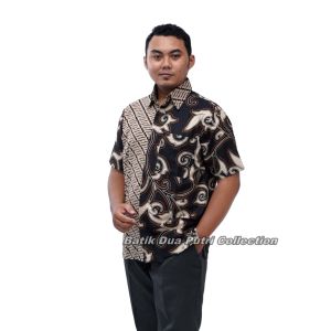 Batik Wanita Blouse Atasan Modern COKLAT MUDA S-M-L-XL-XXL-3L-4L-5L - COKMUD - Batik Dua Putri Pekalongan