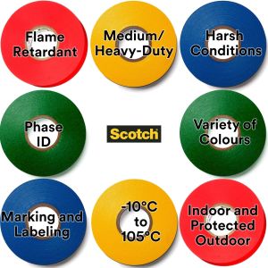 3M Scotch 35 Vinyl Electrical Tape/ Professional Grade/ Wire Tape/ Electrical Insulation Tape/ PVC Tape/ Made in USA