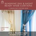KS.LIFE Sunshine Day and Night Premium Double Layer Readymade Curtain Full Length Curtains. 