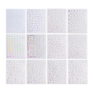 12pcs Colorful Nail Stickers DIY Nail Art for Every Style Practical and Friendly Manicure for Parties and Everyday Use