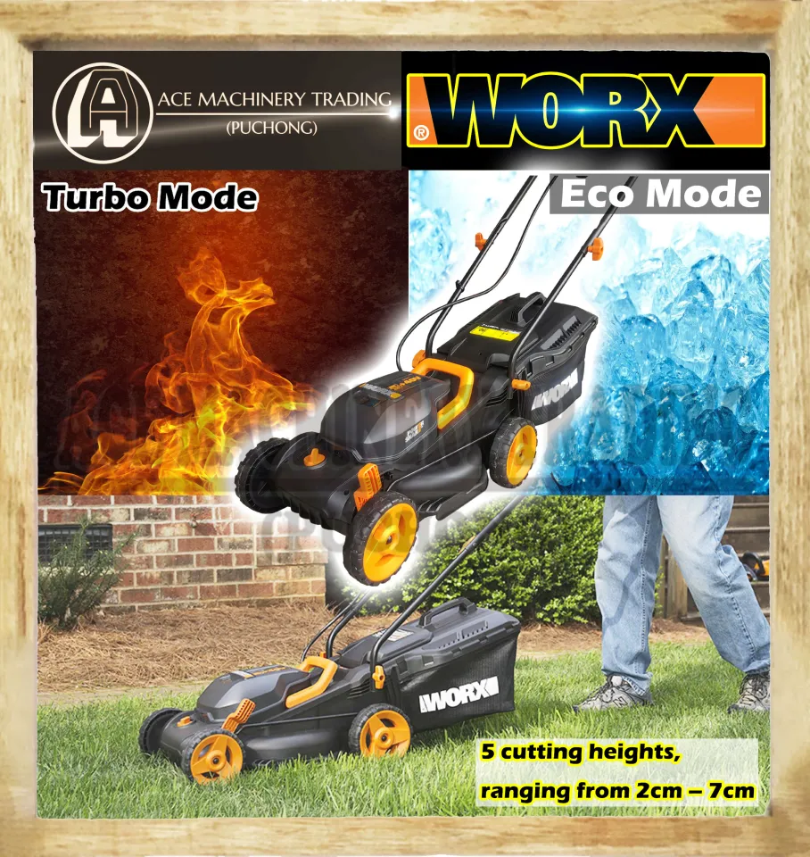 Worx Lawn Mower 34cm WG779E.2 20Vx2 Convert 40V 30L Capacity