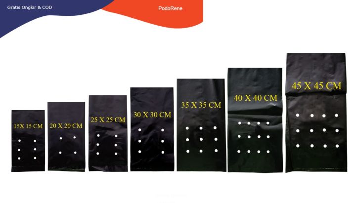 Plastik Polibag Semai Tanaman Ecer Per 10 pcs Polybag Ukuran