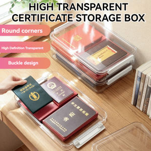 Transparent File Organizer Waterproof Office Storage Desk Box Document Tray Passport Storage Box Stackable Large Capacity A4 Paper Storage Box Books Documents Desktop Paper Organizer Stationery Kitchenware Organizer Box Stationary Portable。