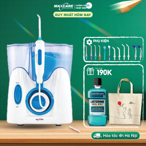 Máy tăm nước sóng siêu âm Maxcare Max456plus - Phiên bản cao cấp Nhật Bản - Tặng 12 đầu tăm nước có đầu rửa mũi