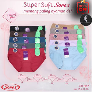 Fortunesong - 12 Pcs Celana Dalam Wanita Sorex Art 1257 Cutting Mini Super Soft -1 lusin CD Wanita  Sorex