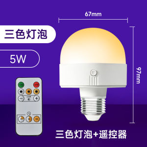 RGB Light Bulb USB Rechargeable With Remote Emergency Bulb Creative 5W Removable Base Dimming Stage Lamp Bulb Bar