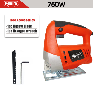 REAIM Electric Jigsaw Set - 1200W Multifunctional Household Hand-held Wood Cutting Machine for DIY